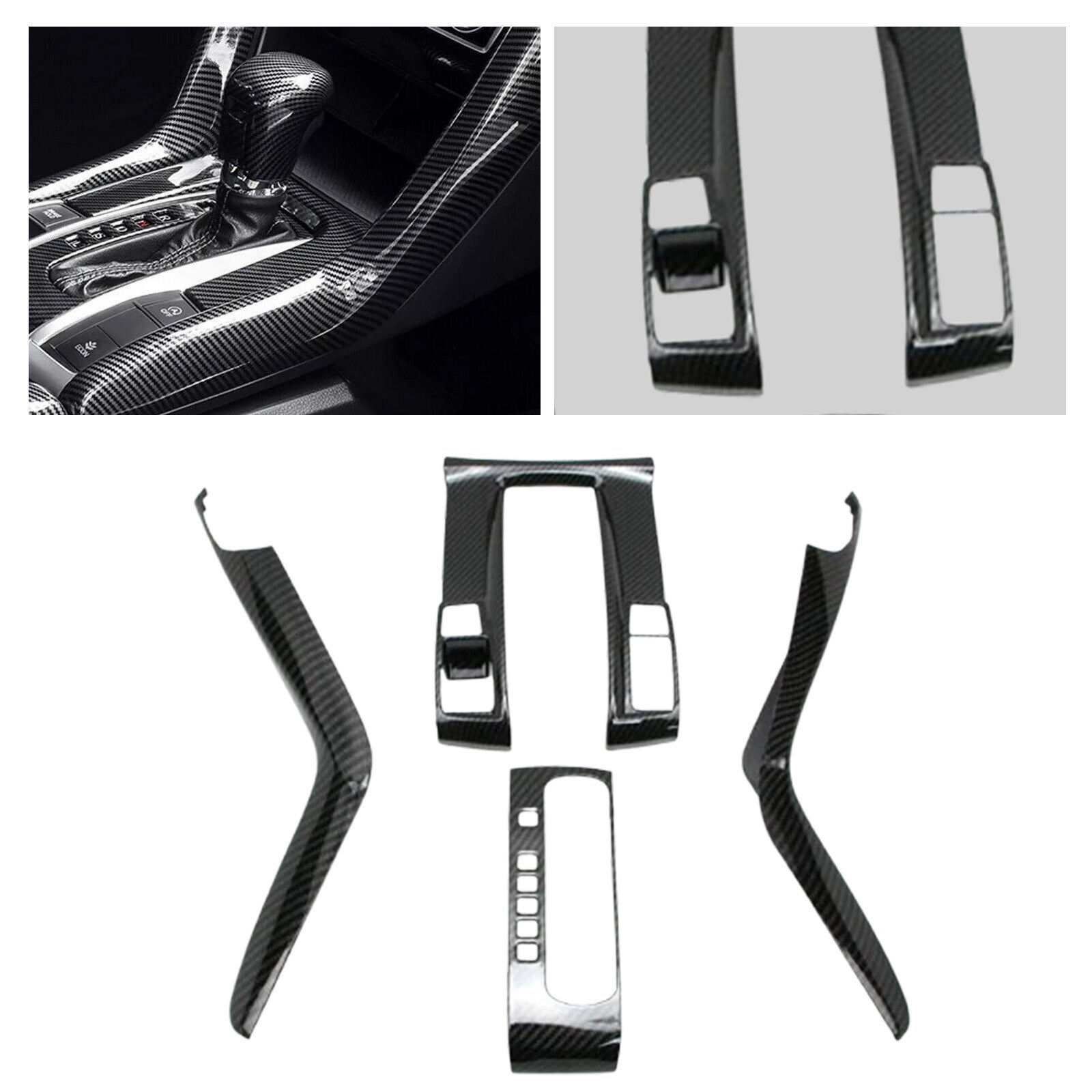 Center Console Shift Panel Carbon Fiber Style Cover Trim for Honda for Civic 2016-21