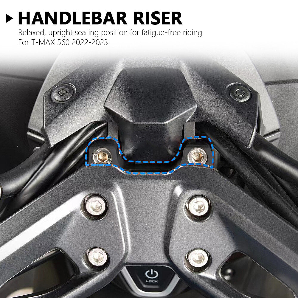 Dirt Bike Handlebar For TMAX 560 Riser Handle Bar Raisers Clamp Backs Black