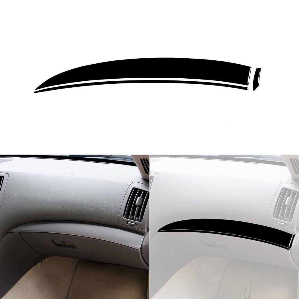 3X Piano Black Passenger Dashboard Strips Cover Trim for Infiniti G37 2010-2013