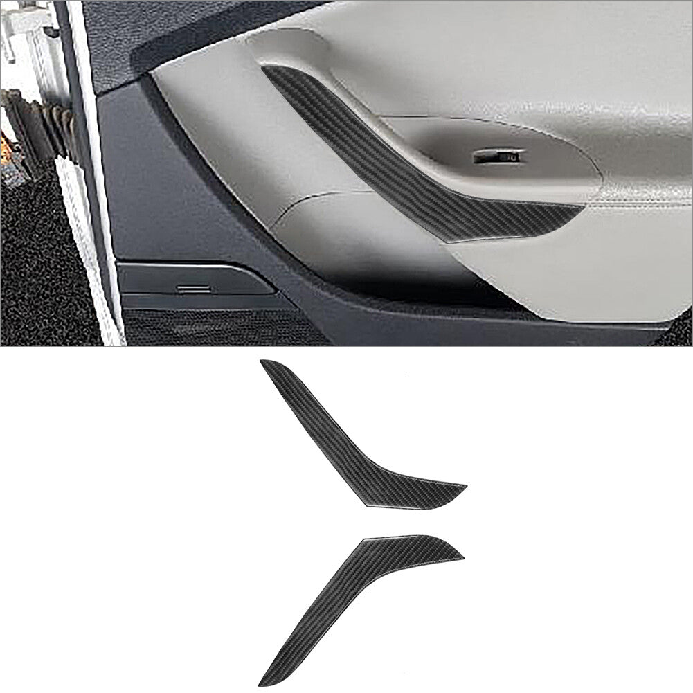 2Pcs Carbon Fiber Rear Door Armrest Cover Trim for Volkswagen for Passat 2006-2011