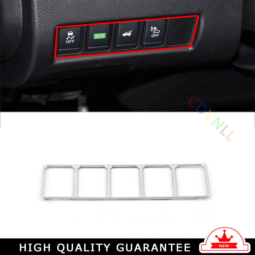 Inner Headlight Button Frame Cover Trim for Nissan 2015-2021 Murano Silver Steel