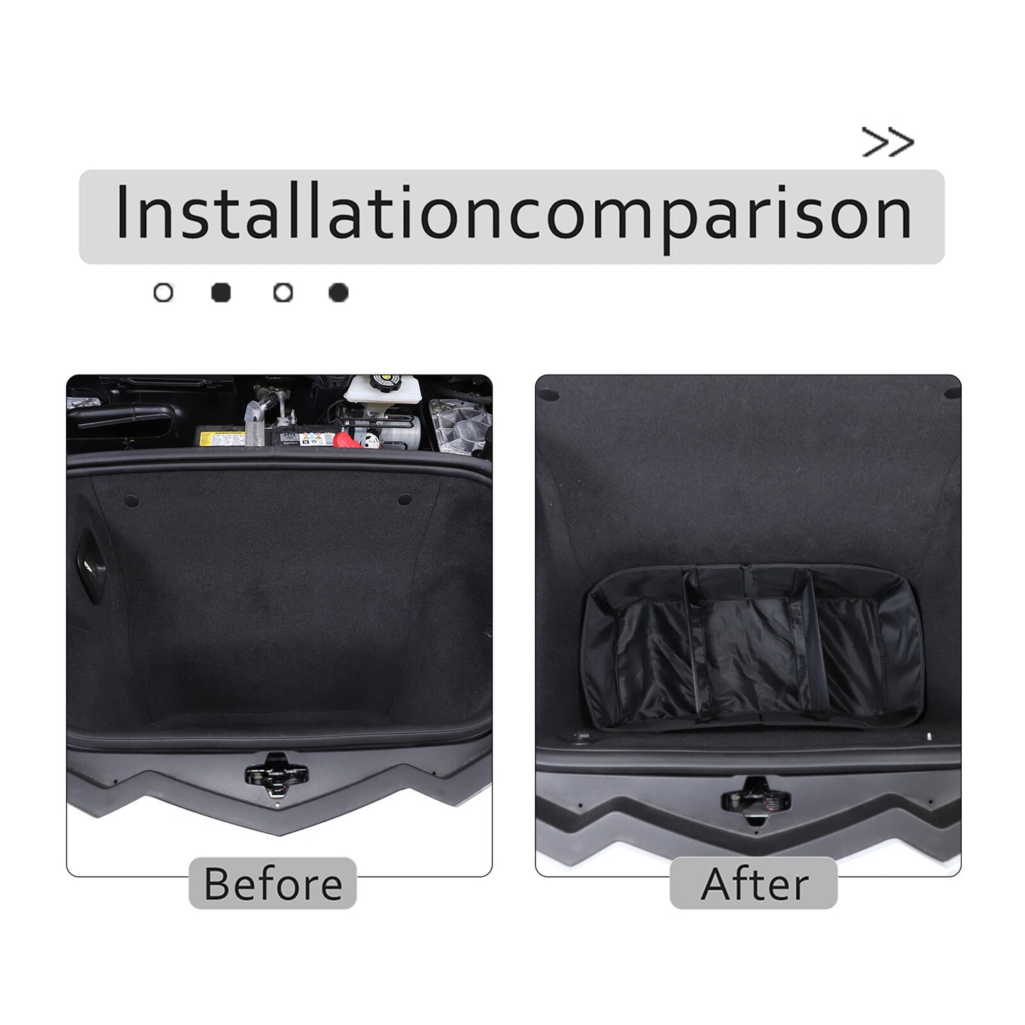 Front and rear trunk luggage storage bags and Frunk storage boxes are suitable for Corvette C8 2020-2023.