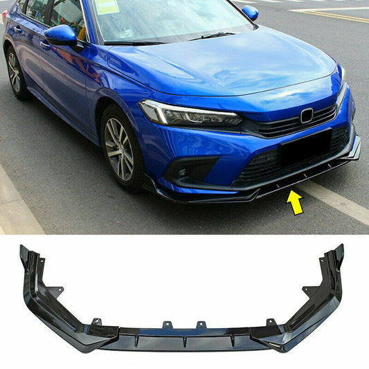 for Honda for Civic Sedan 2022-23 Glossy Black Front Bumper Lip Splitter Spoiler Lip