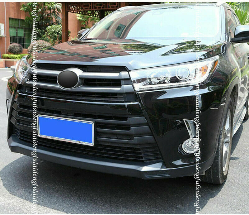 for Toyota Highlander 2017-2019 Gloss Black Front Bumper Grille Grill Cover Trim
