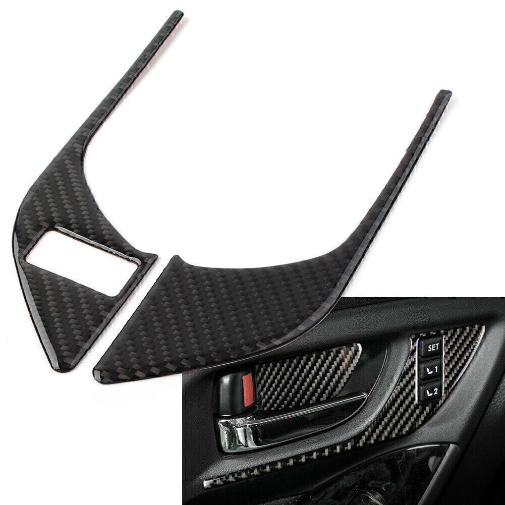 Inner Front Door Handles Cover Trim Carbon Fiber for Subaru Forester 2013-2018
