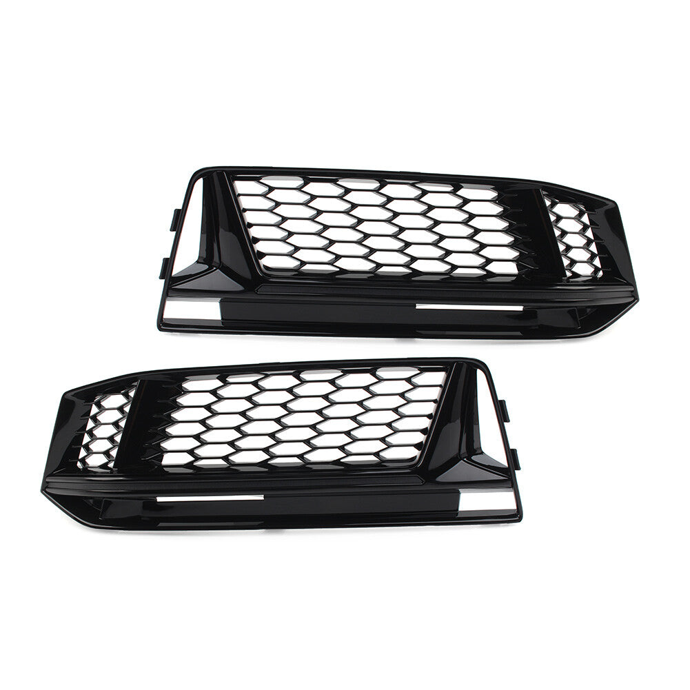 2x Bumper Honeycomb Fog Light Grille Cover for Audi A4 B9 S4 2016-2018