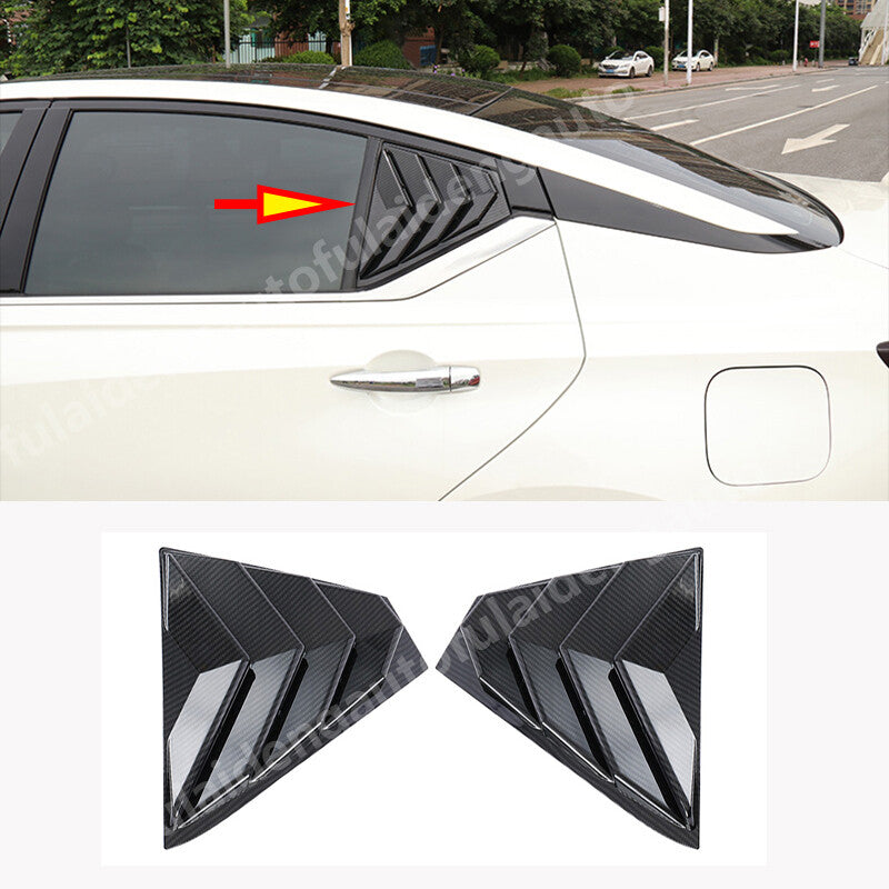 for Nissan Altima 2019-24 Carbon fiber Rear Side Window Vent shutter Cover trim
