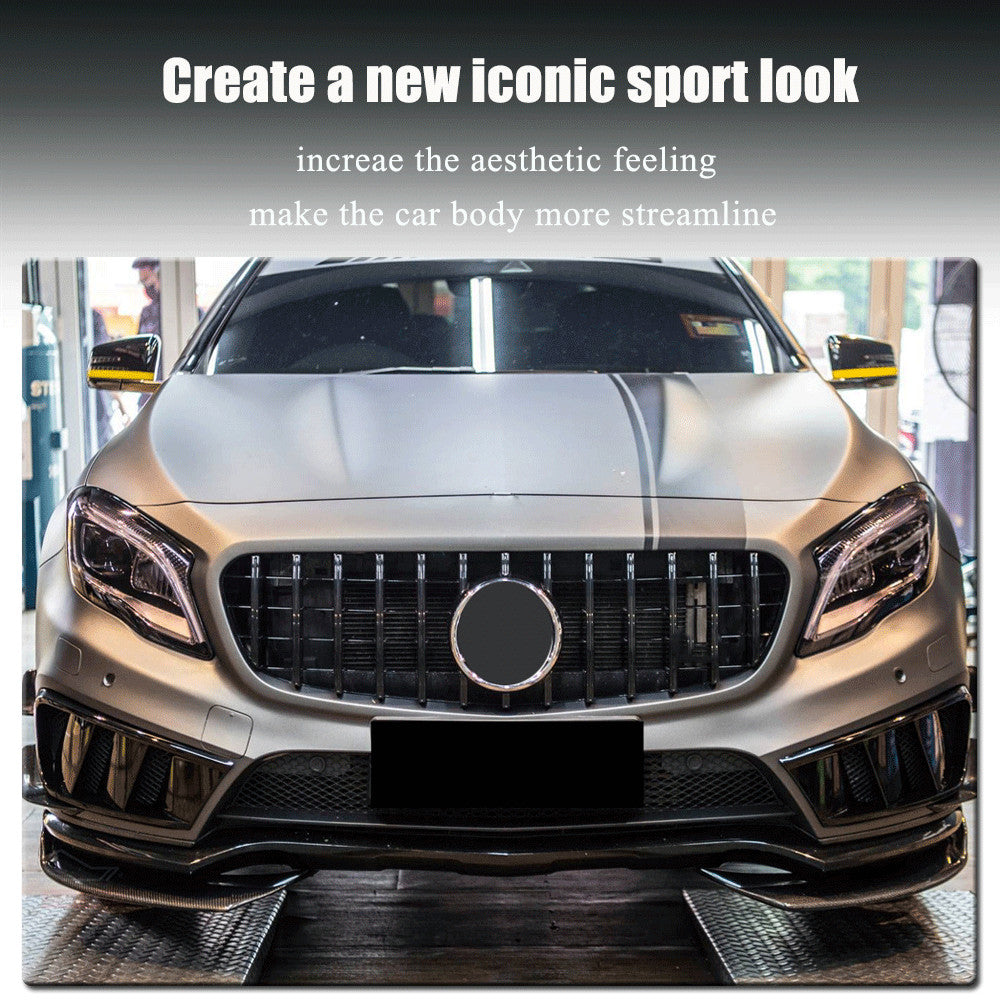 for Benz X156 GLA45 17-19 REAL CARBON Front Bumper Lip Splitter Canard Fins