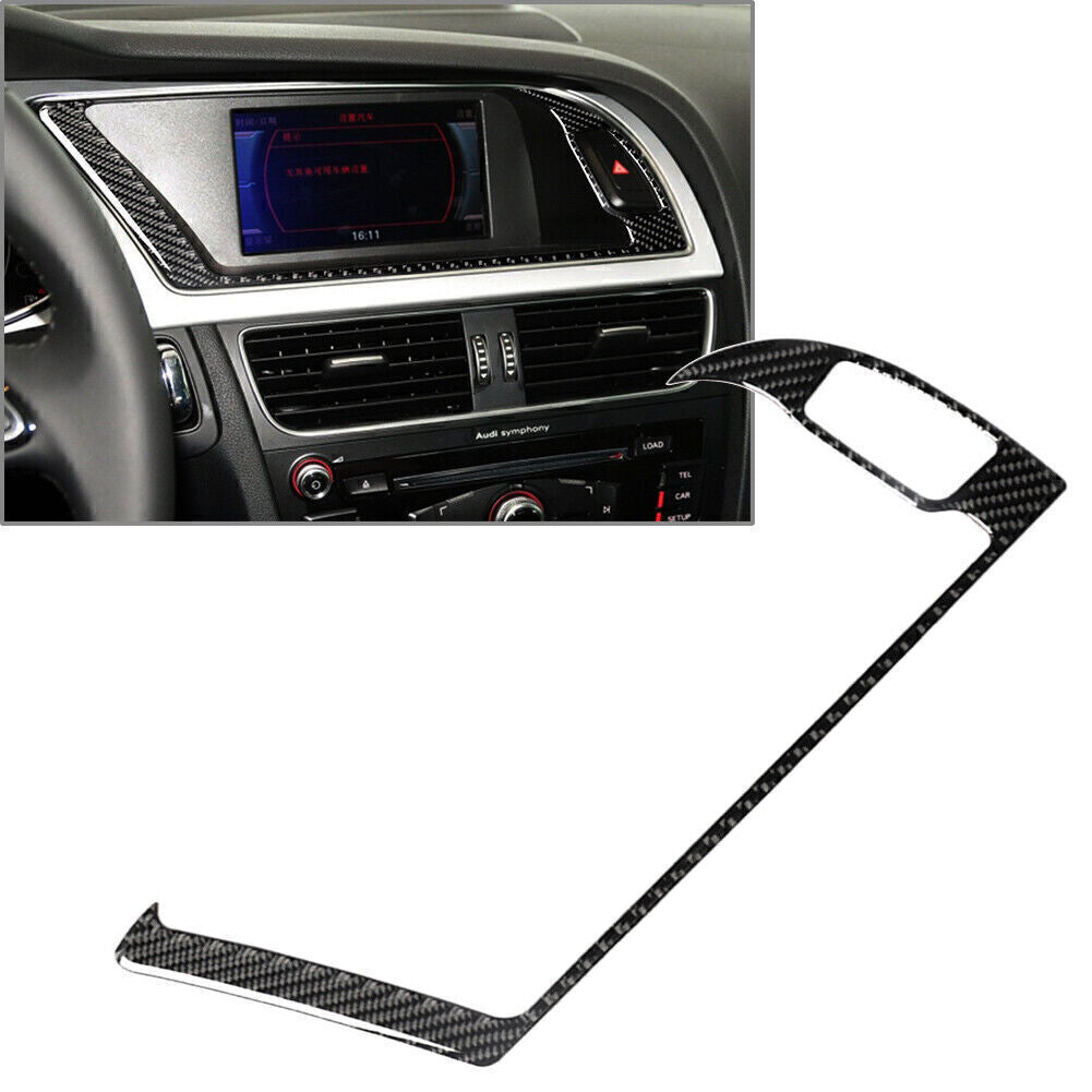 Carbon Fiber GPS Navigation System Panel Frame Trim for Audi A4 B8 A5 2009-2016