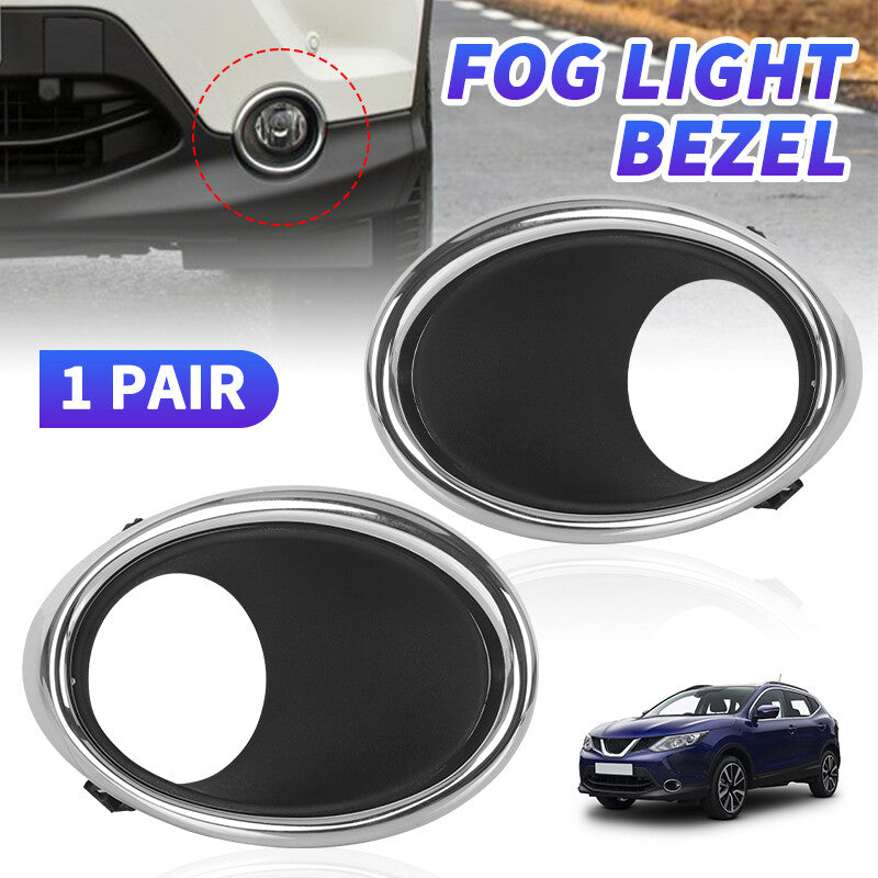 1Pair Front Fog Light Lamp Cover Trim Bezel Fit For 2014-2017 for Nissan Qashqai J11