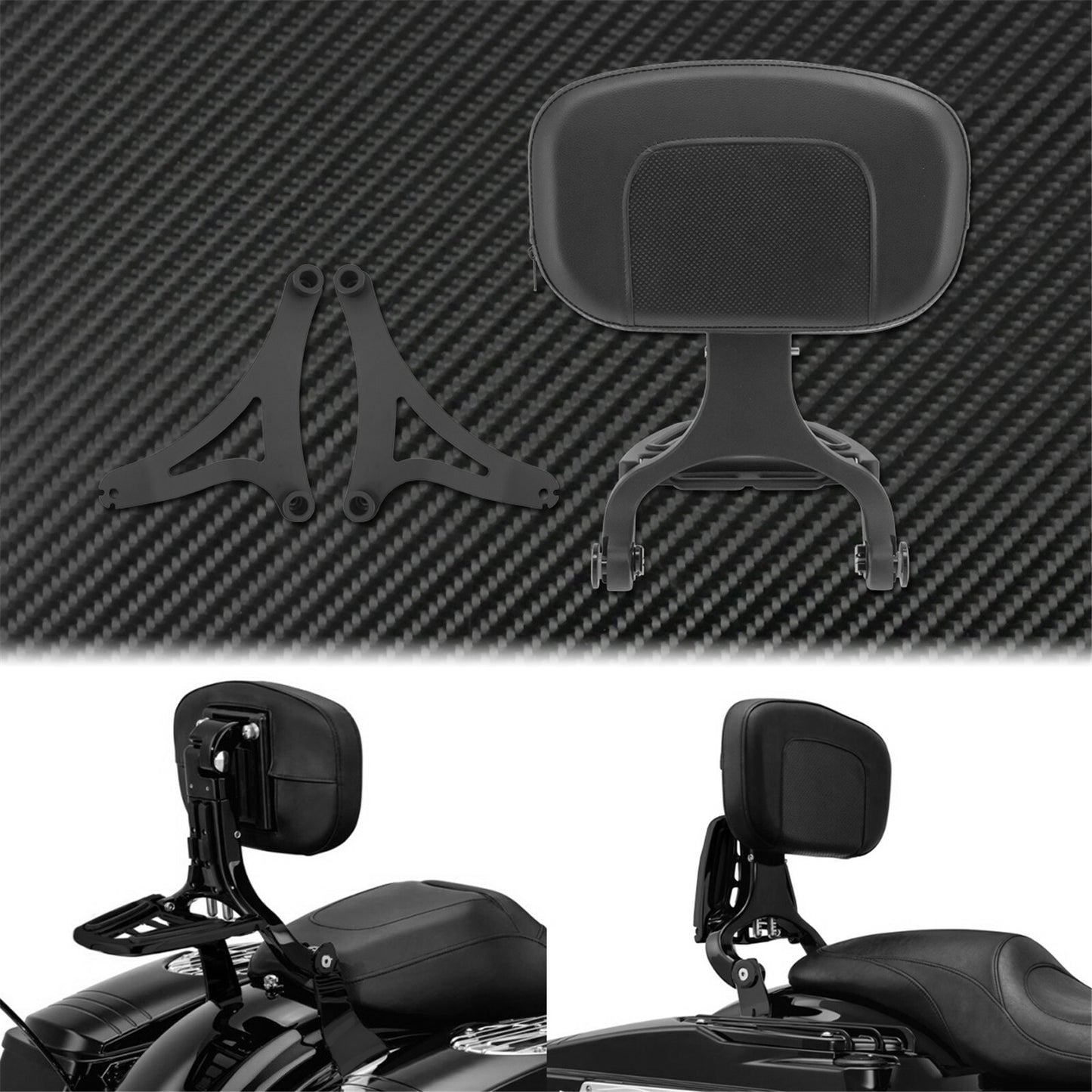Adjustable Driver  Passenger Backrest Fit For Indian Hard Bag Chieftain 15-19