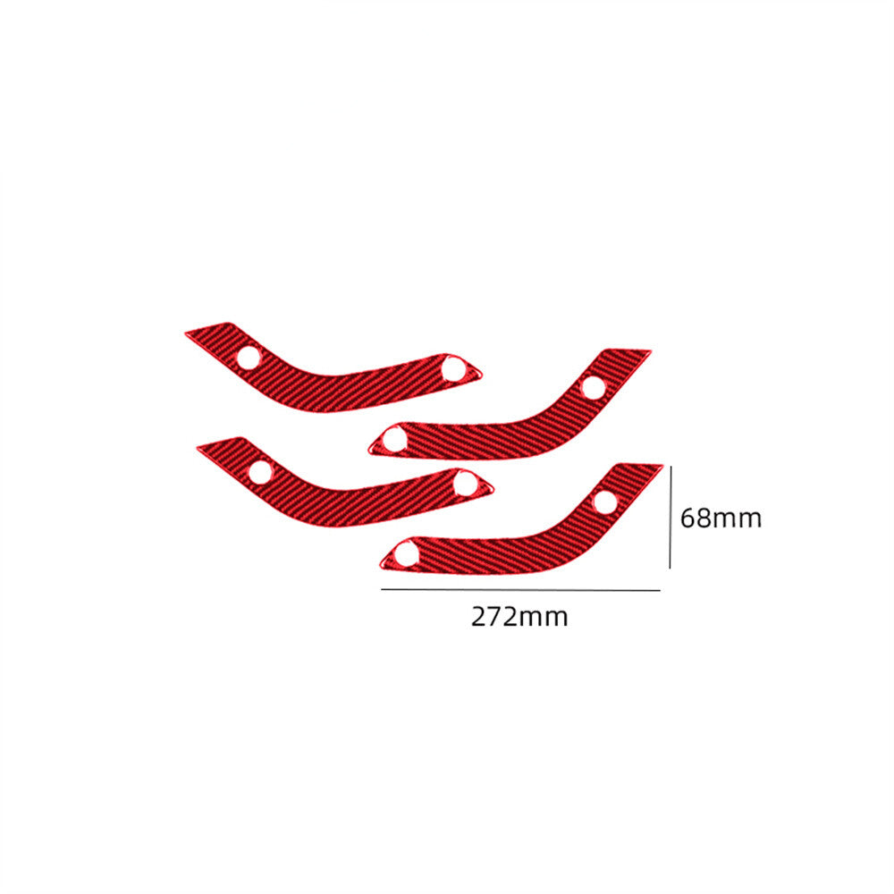 4Pcs Red Carbon Fiber Door Handle Cover Trim for Jeep for Wrangler JK 2011-2017