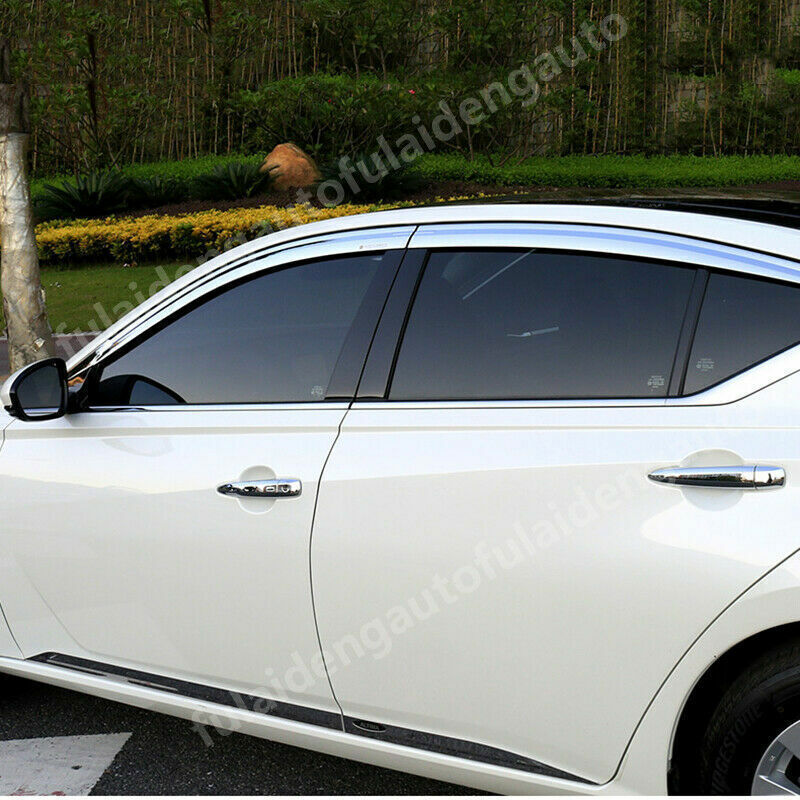 6PS for Nissan Altima 2019-2024 Chrome Window Visor Vent Shades Sun Rain Guard