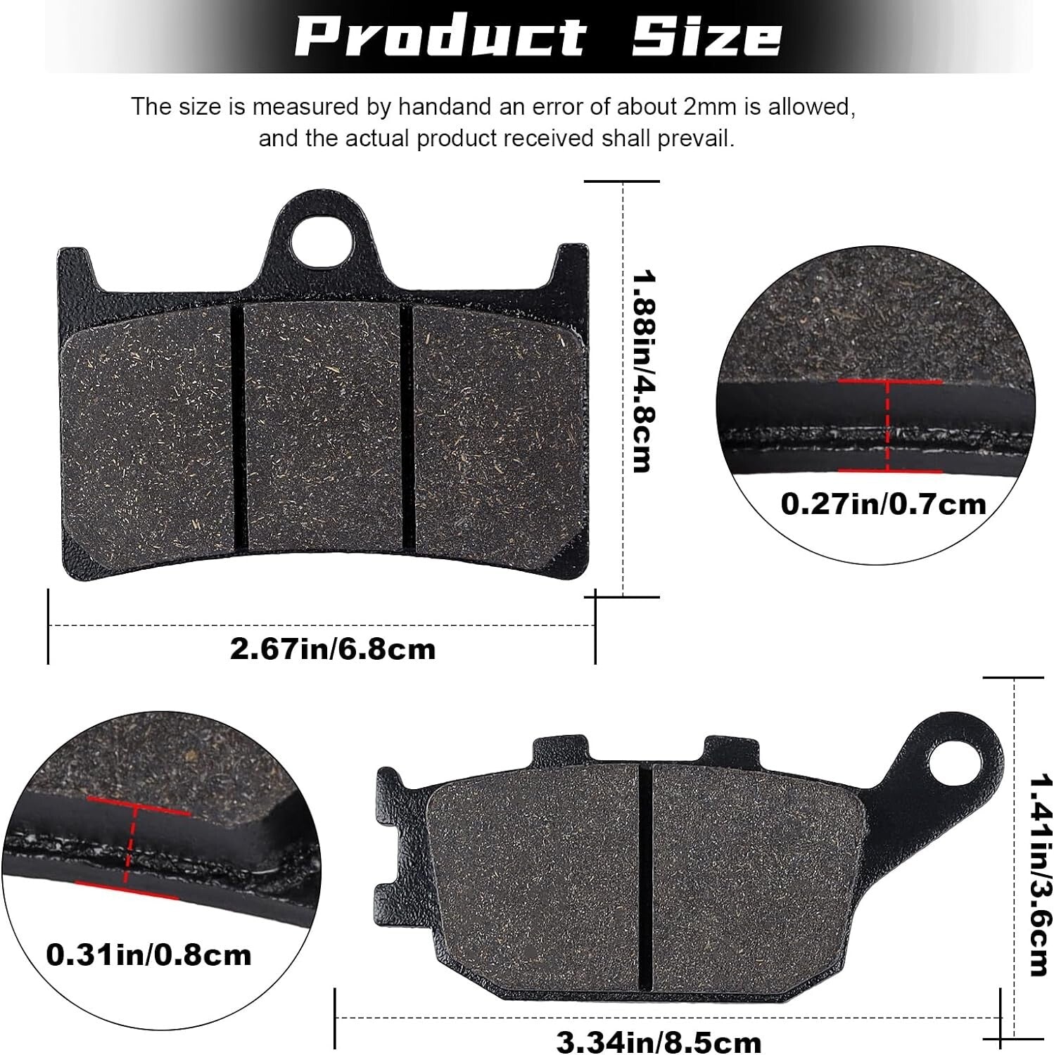 Brake Pad for Yamaha FZ1 FZ6 FZ8 YZF R1/R6/R6S/YZF600R XSR900 700 MT07 Tracer700