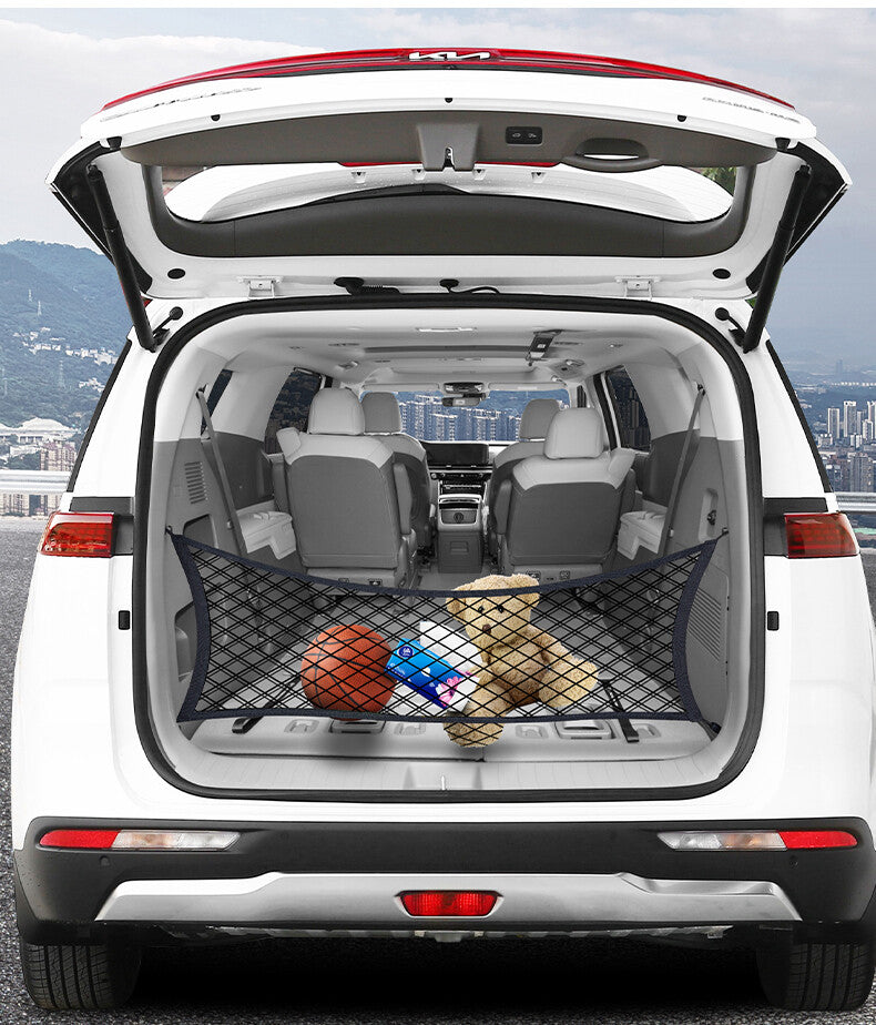 for Kia Carnival 2022-2023 Rear Cargo Trunk Boot Floor Net Elastic Mesh Storage