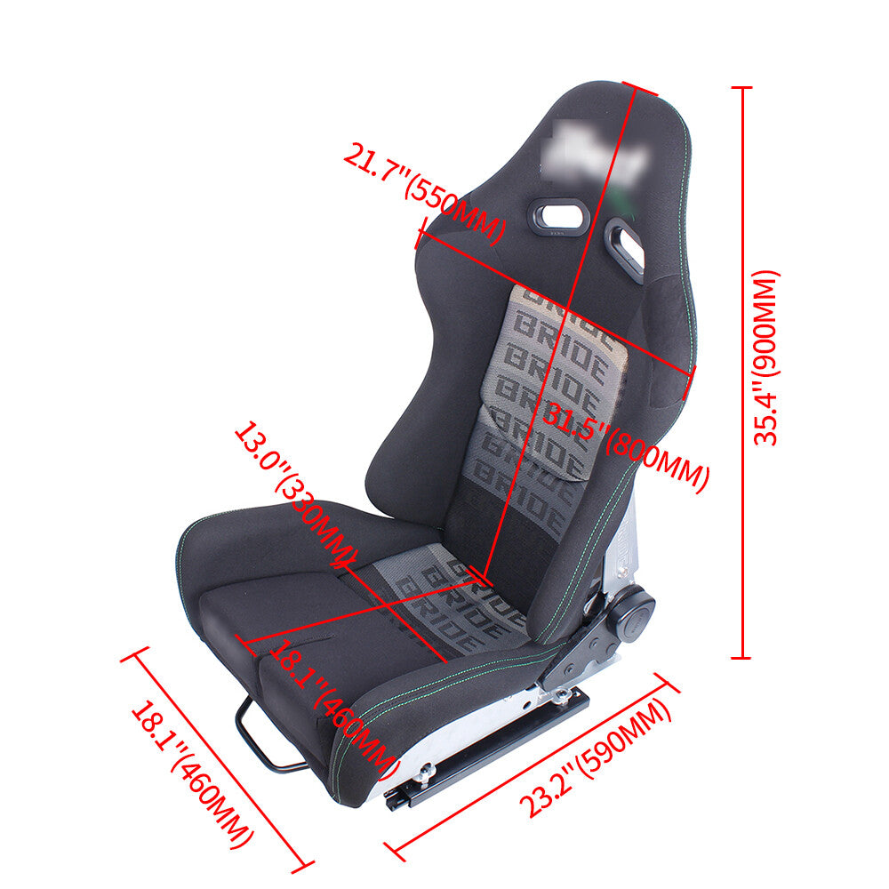 1Pair BRIDE Small Size Seats Low Max JDM Racing Seats+FRP Backrest+Slider Rail