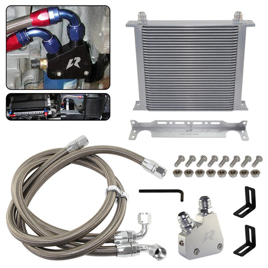34 ROW ENGINE OIL COOLER KIT for CADILLAC LS1 LS2 LS3 4.8L 6.0/6.2L GM CK SILVER