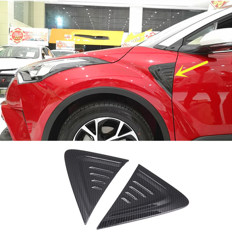 Suitable for 2018-2021 for Toyota C-HR/C-HR models. Two-piece set of carbon fiber front body trim protectors for Toyota vehicles.