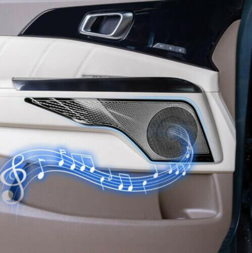 4for Kia Carnival 2022-2023 Black Steel Car Inner Door Speaker Horn Cover Trim