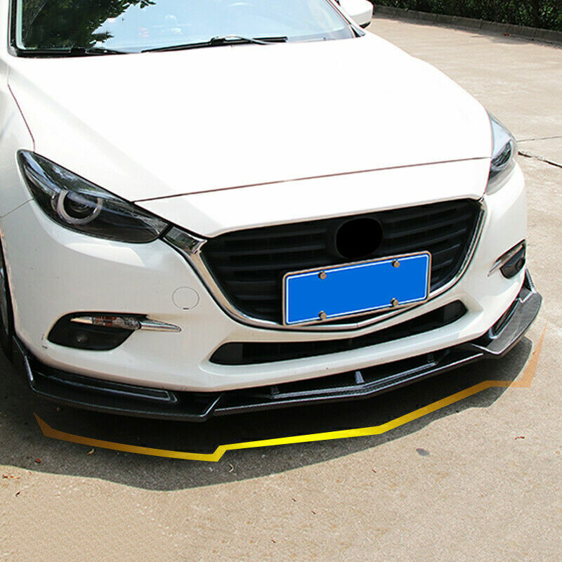 for Mazda 3 Axela 17-2018 Bright Black ABS Front Bumper Lip Spoiler Bodykit Trim