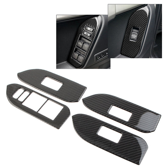 4Pcs Door Window Lift Switch Cover Trim for Toyota for Land Cruiser Prado 10-18 LHD