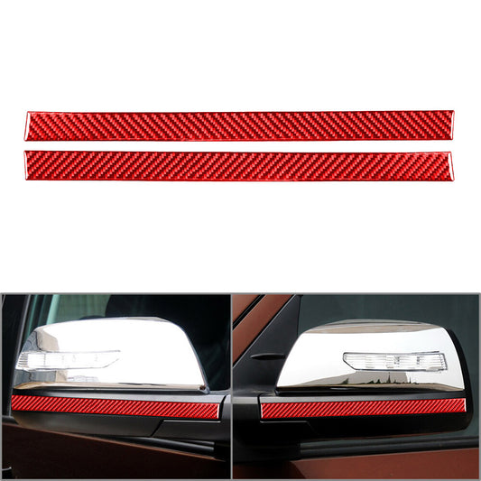 2PCS Rearview Mirror Anti-Scratch Strip Trim Fit for Toyota Tundra 2014-2021 Red