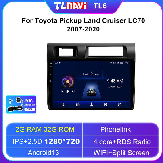 for Toyota Pickup for Land Cruiser LC70 79 Series Radio Auto Car Multimedia Player