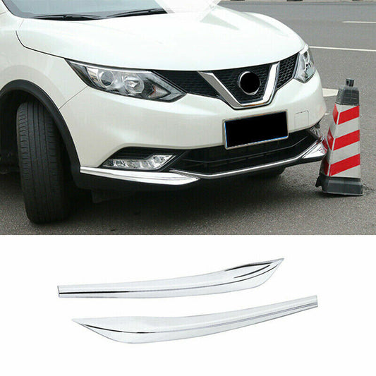 2pcs for Nissan Rogue Sport 2017-21 ABS Chrome Front Bumper Side Spoiler Cover