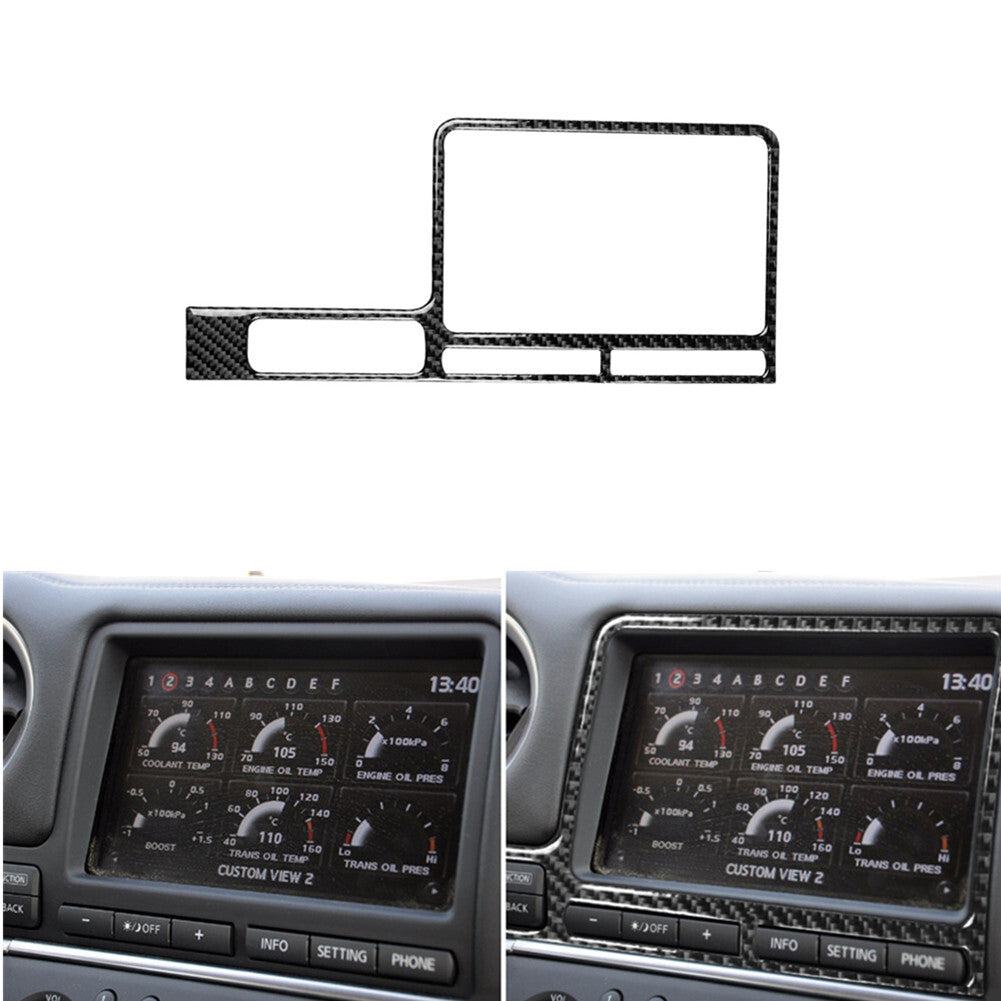 Carbon Fiber Interior Navigation Display Frame Cover Trim for Nissan GT-R R35