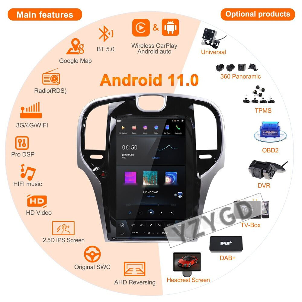 for Chrysler 300C 300S 2011-2019 Stereo CarPlay Car Radio 2Din Receiver Screen