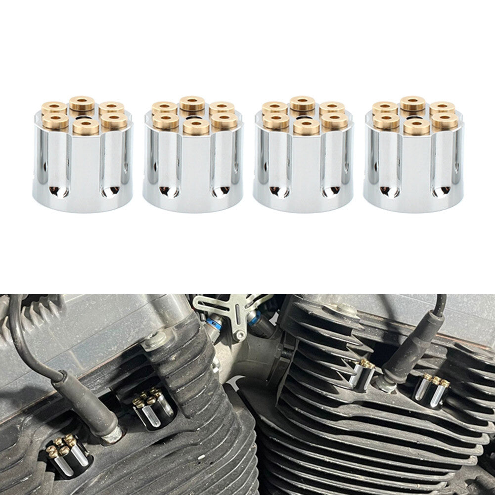 Spark Plug Screw Nut Head Bolt Cap Engine Topper CoverFor for Harley Twin Cam Silver