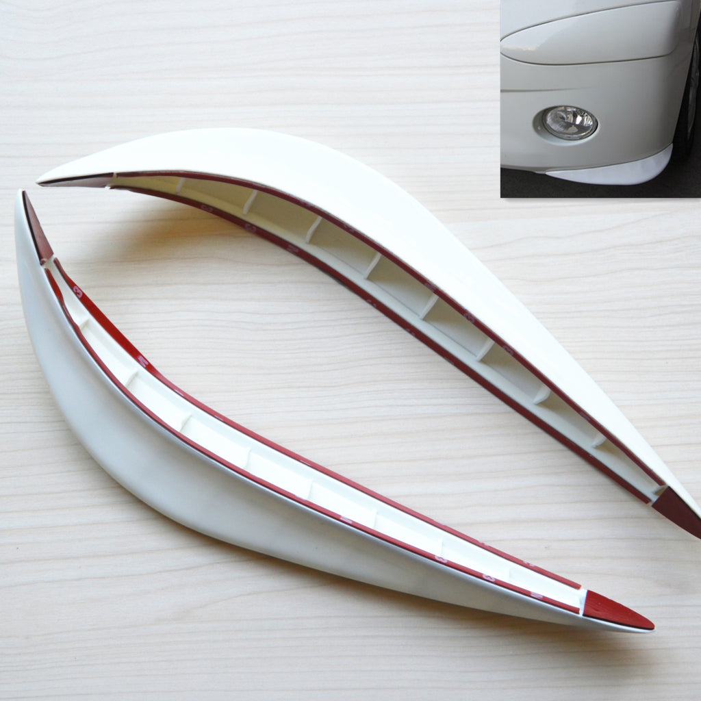 2x Car White Soft Bumper Protector Streamline Anti-rub Crash Rubbing Strip Cover