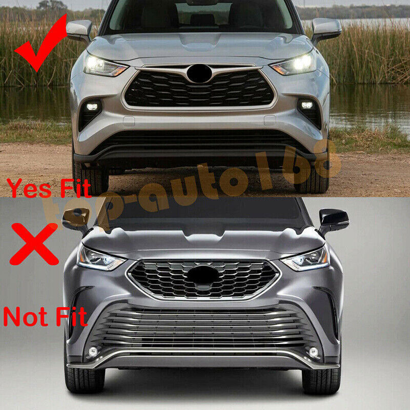 for Toyota Highlander 20-2024 Carbon fiber Rear Bumper Fog Light Lamp Cover Trim