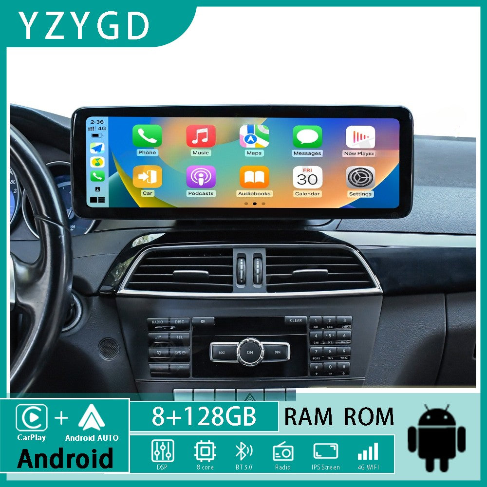 Android Auto CarPlay Car Radio for Mercedes for Benz C Class (W204) 2011-2014 Stereo