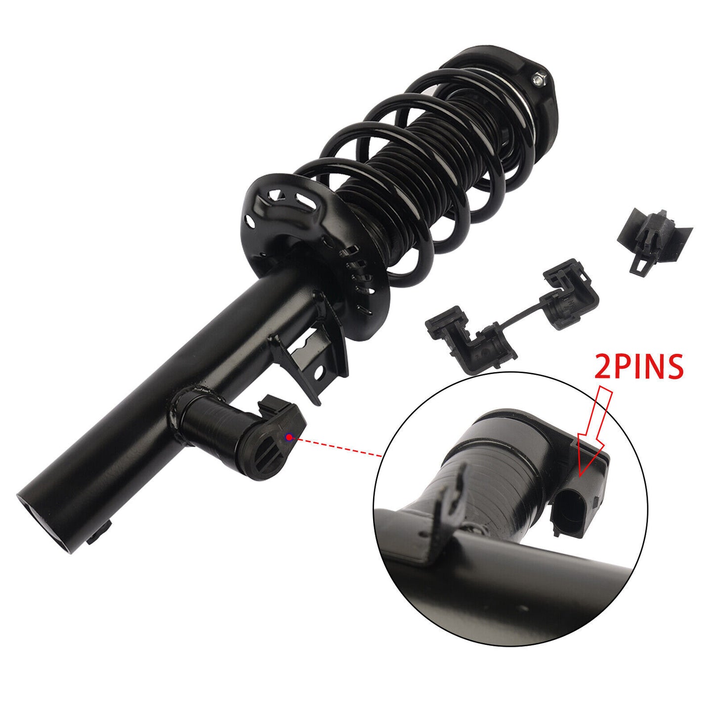 2X Front Shock Absorber Coil Spring Struts Assys for VW for Passat CC for Golf Scirocco