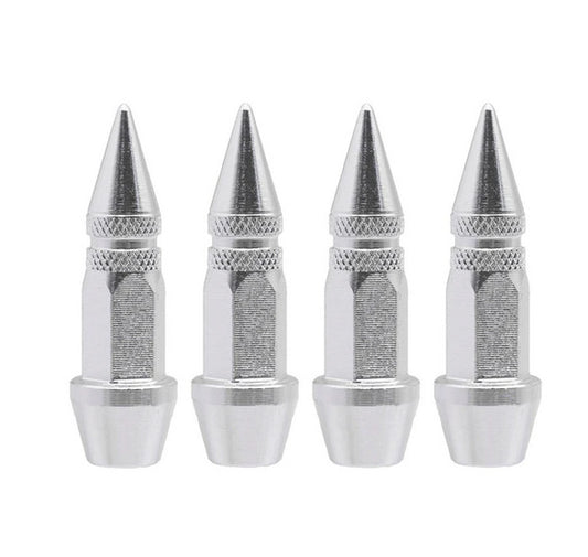 4-piece car tire valve cover rod air dust cover, black and white skull design, suitable for Chevrolet .