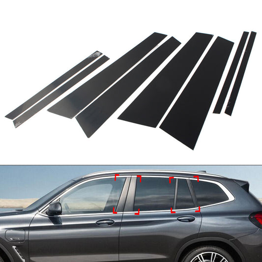 Door Window Pillar Post Trims Set for BMW X3 G01 2019-2021 Gloss Black 8PCs Car