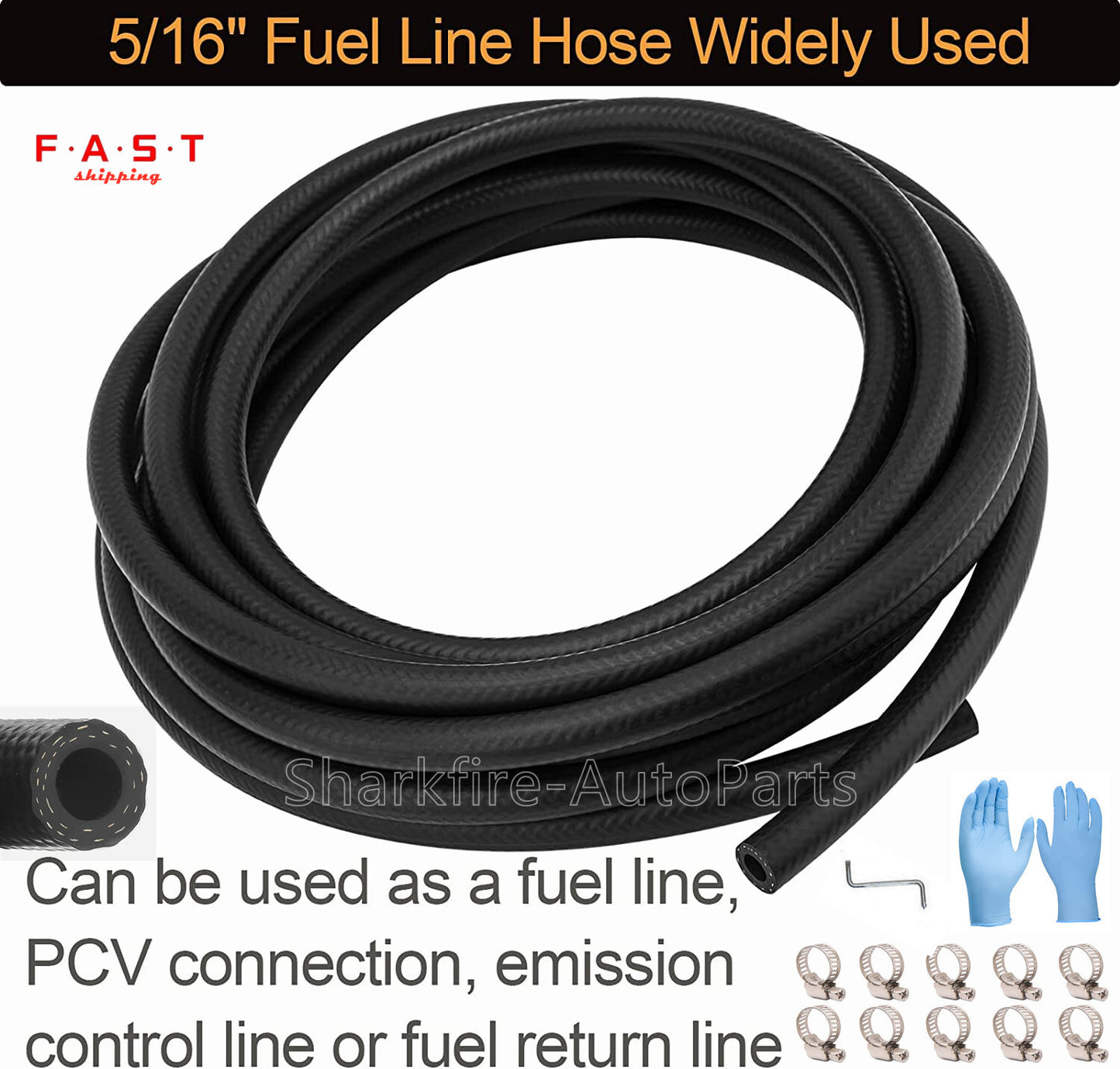 Fuel line 5/16 inch NBR rubber hose 8 mm fuel line hose Fuel injection hose 20 ft