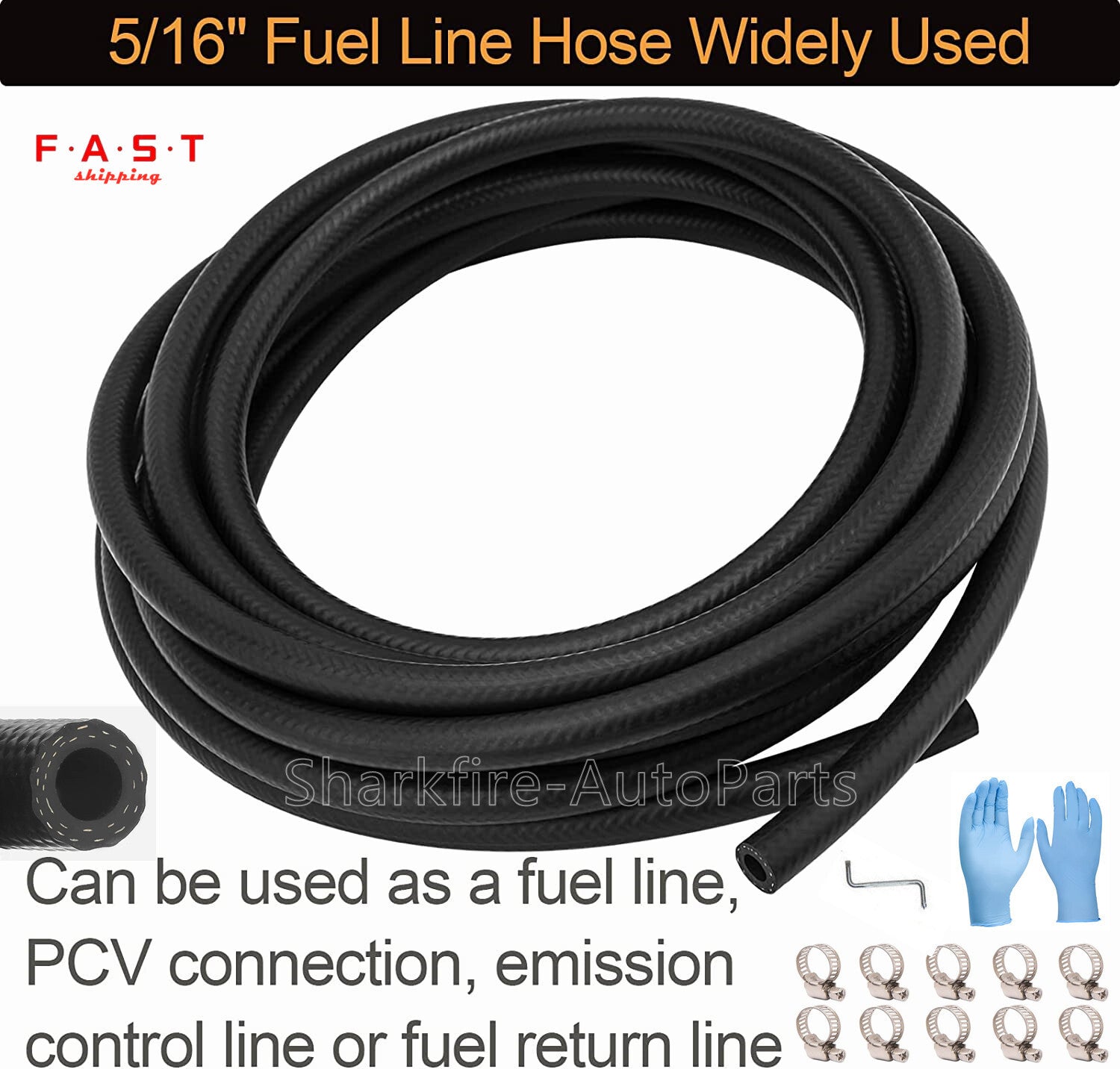 Fuel line 5/16 inch NBR rubber hose 8 mm fuel line hose Fuel injection hose 20 ft