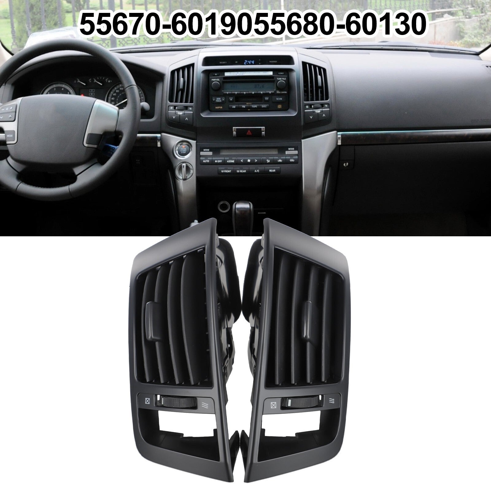 2x for Toyota For Land For Cruiser LC200 2008-2013, Air Conditioner Outlet Vents
