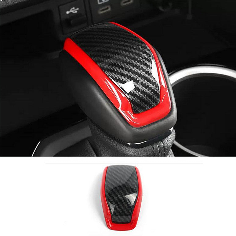 Red carbon fiber shift knob cover trim for 2020-2024 for Toyota Highlander ABS