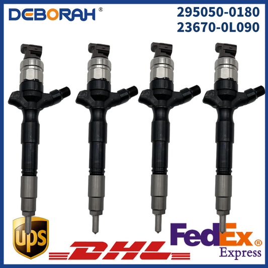 4PCS 295050-0180 23670-0L090 Common Rail Doesel Fuel Injector for Toyota Hilux