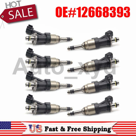 Set of 8 NEW Fuel injectors 2014-17 for Cadillac for Chevy Camaro SS for GMC GM 6.2L V8