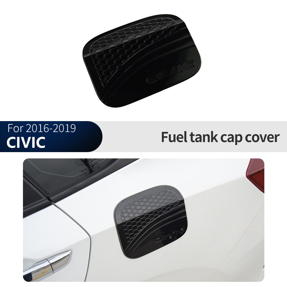 for HONDA for Civic 10th 2016-2020 Fuel Tank Cap Oil Gas Cover Carbon Fiber Trim