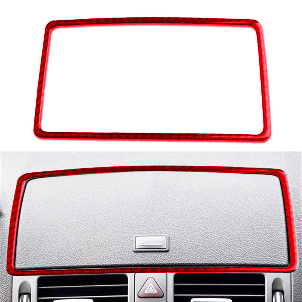 Red Carbon Fiber Center Console Frame Trim for Benz C-Class W204 2007-2010