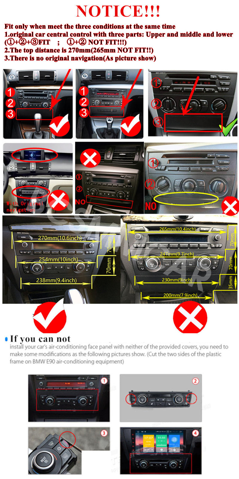 Fit for BMW 1 Series E87 Auto A/C 2004-2011 Touch Screen Car MP5 Player GPS WiFi