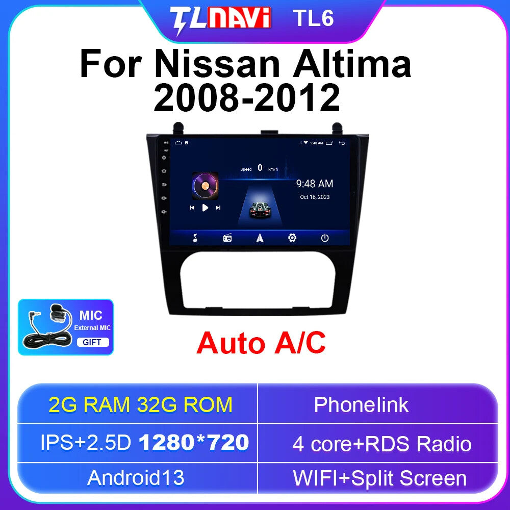 for Nissan Teana for Altima 08-12 Multimedia Video Car Radio GPS Navi Player Screen
