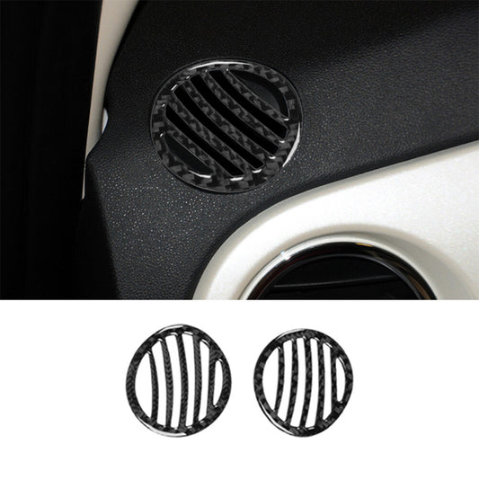 2Pcs Carbon Fiber Interior Dashboard Air Vent Cover Trim For 2012-2015 for Fiat 500