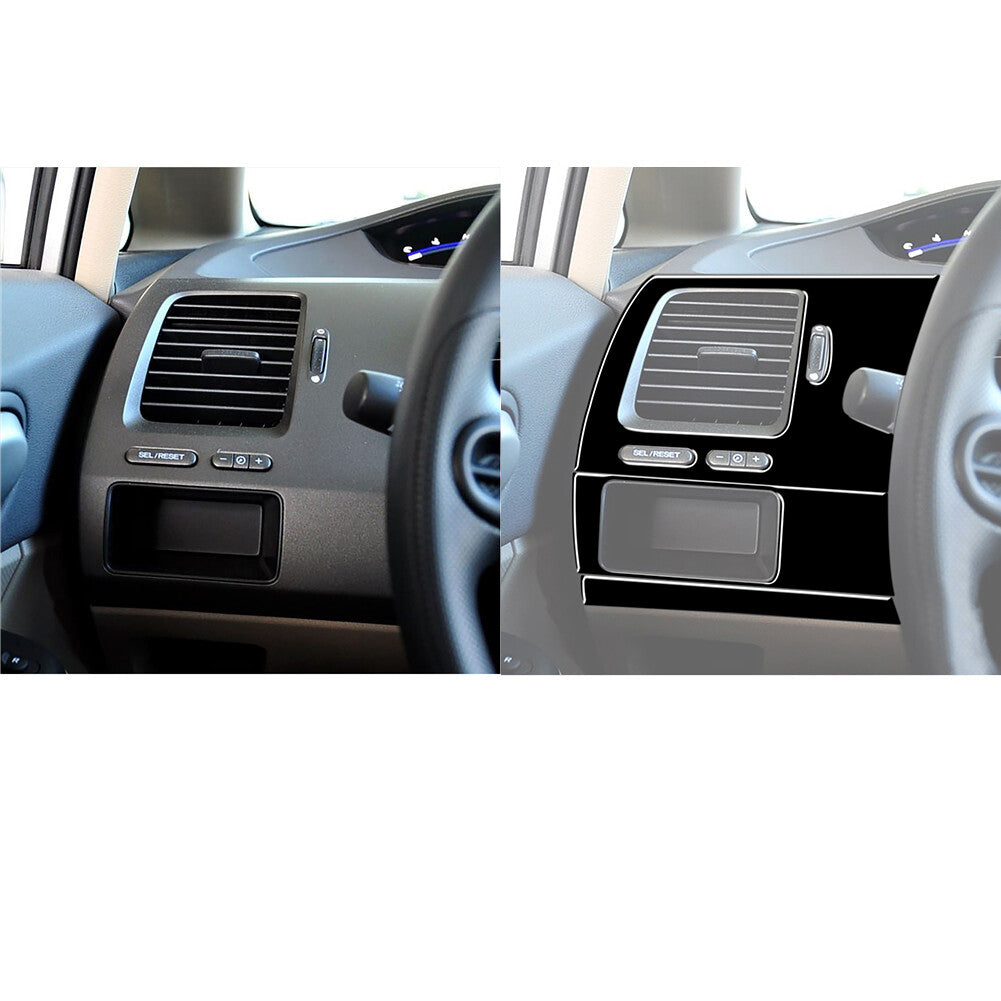 7X Piano Black Interior Dashboard Cover Trim Kit for Honda for Civic 8th 2006-2011