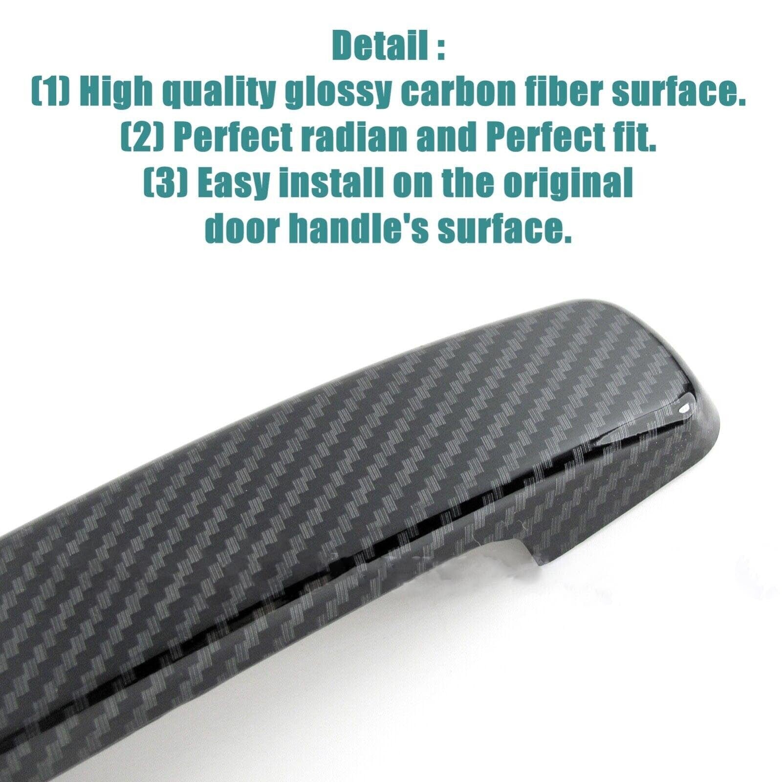 Shiny Carbon Fiber Cover Trim for 08-13 for Infiniti GG37 Side for Smart Door Handle
